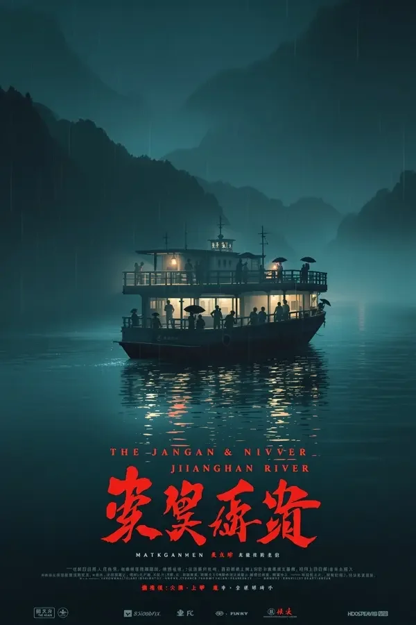雾锁寒江电影海报——迷雾笼罩的寒江与孤舟